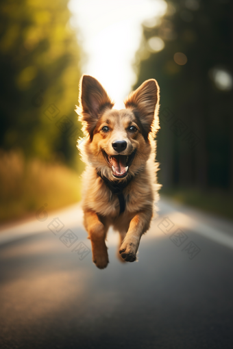 狗宠物晴朗的天气奔跑快乐笑容