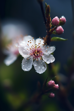 盛开的花朵晶莹剔透水珠植物花卉摄影图24