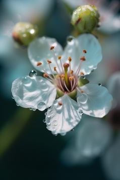 盛开的花朵晶莹剔透水珠植物花卉摄影图1