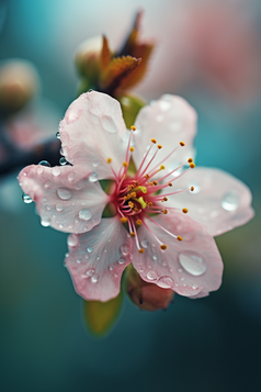 盛开的花朵晶莹剔透水珠植物花卉摄影图4