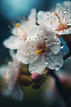 盛开的花朵晶莹剔透水珠植物花卉摄影图19