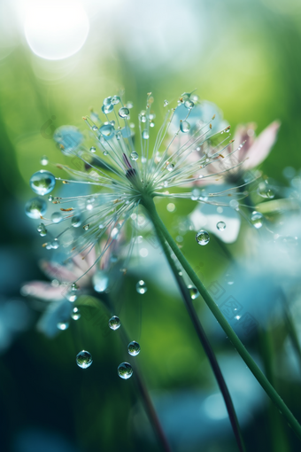盛开的花朵晶莹剔透水珠植物花卉摄影图13