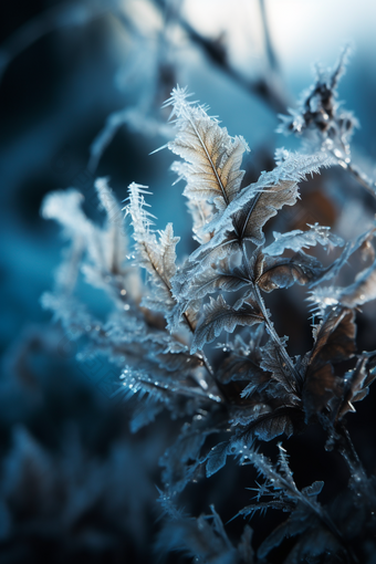 晶莹剔透水珠结霜植物花卉摄影图61