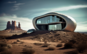 沙漠房屋现代建筑未来建筑沙漠建筑荒漠摄影图10