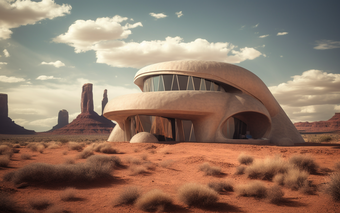 沙漠房屋现代建筑未来建筑沙漠建筑荒漠摄影图9