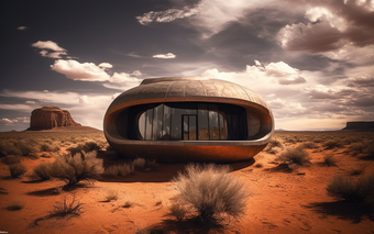 沙漠房屋现代建筑未来建筑沙漠建筑荒漠摄影图13