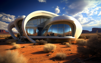 沙漠房屋现代建筑未来建筑沙漠建筑荒漠摄影图4