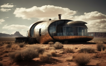 沙漠房屋现代建筑未来建筑沙漠建筑荒漠摄影图7