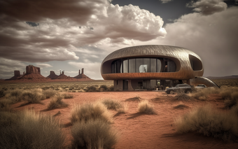 沙漠房屋现代建筑未来建筑沙漠建筑荒漠摄影图6