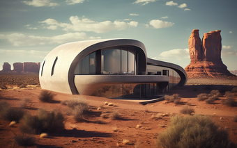 沙漠房屋现代建筑未来建筑沙漠建筑荒漠摄影图15
