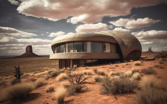 沙漠房屋现代建筑未来建筑沙漠建筑荒漠摄影图14