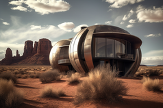 沙漠房屋现代建筑未来建筑沙漠建筑荒漠摄影图13
