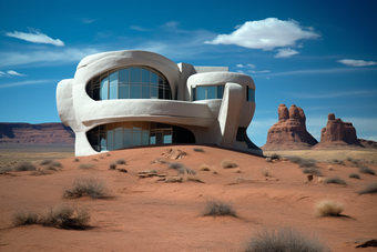 沙漠<strong>房屋</strong>现代建筑<strong>未来</strong>建筑沙漠建筑荒漠摄影图2