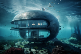 海底现代建筑未来建筑科幻房屋摄影图31