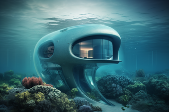 海底现代建筑未来建筑科幻房屋摄影图33