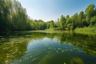 夏日午后湖面态环境自然大自然湖水