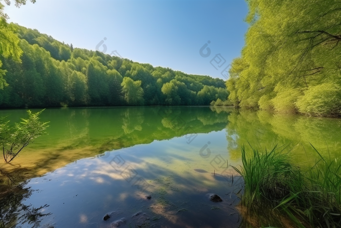 夏日午后湖面态环境自然摄影图9