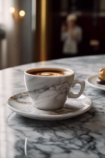 咖啡马克杯大理石花纹窗台饮料摄影图5