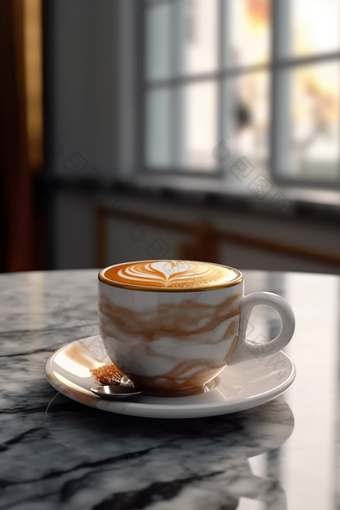 咖啡马克杯大理石花纹窗台饮料摄影图13
