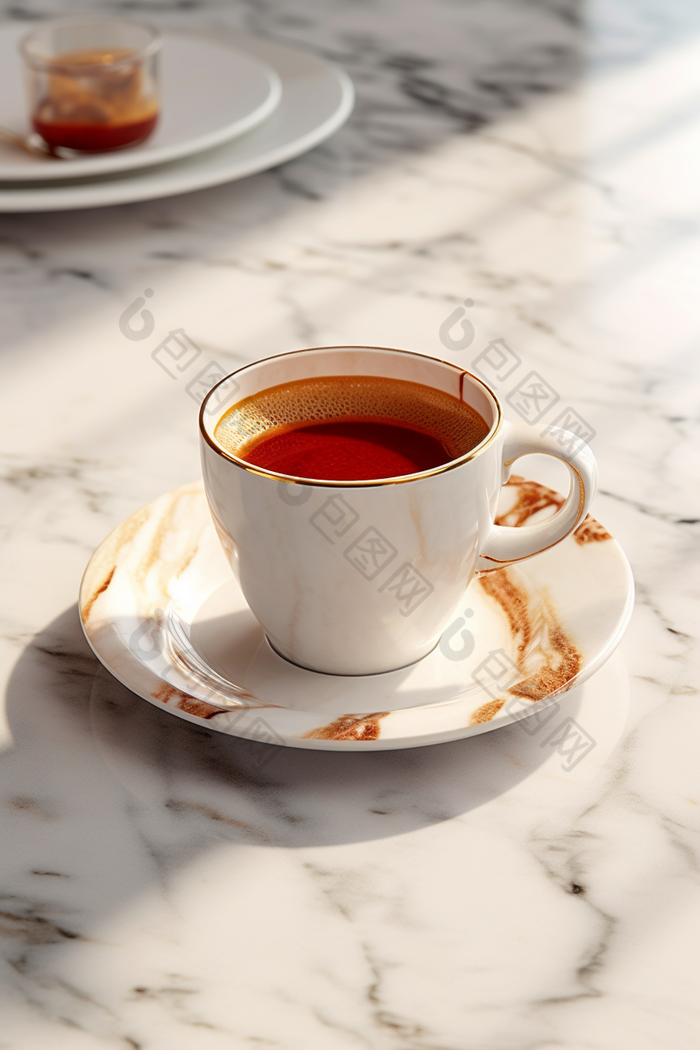 咖啡马克杯大理石花纹窗台饮料摄影图6