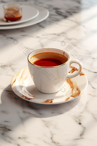 咖啡马克杯大理石花纹窗台饮料摄影图6