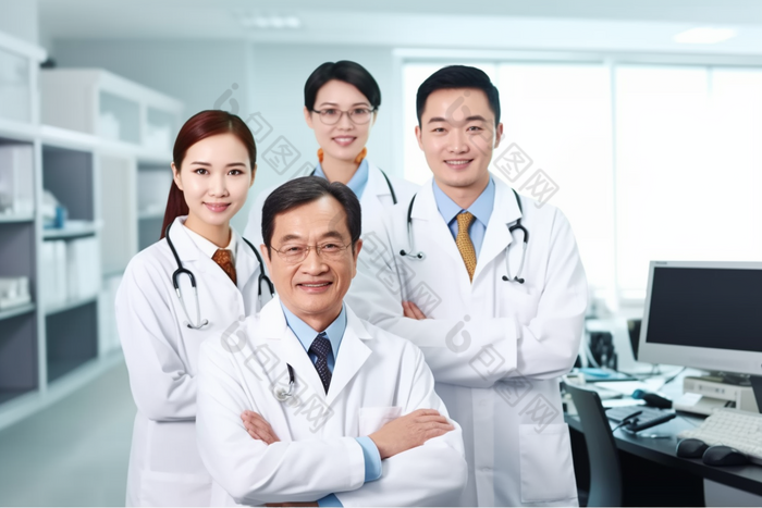 医生团队诊所半身合影职业半身照图片-包图网