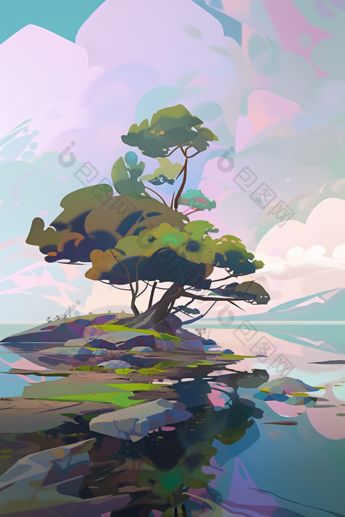 抽象插画风景插画高清图片下载-包图网