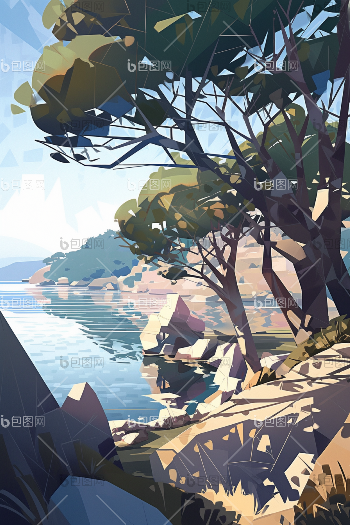 抽象插画风景插画高清图片下载-包图网