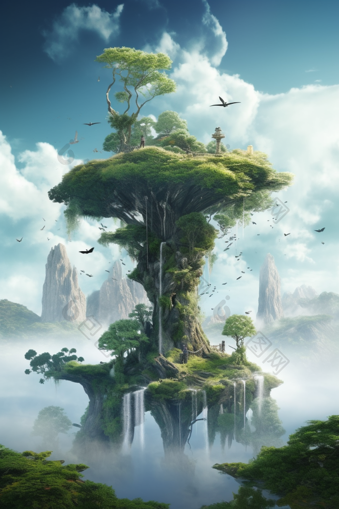 世界树图宏大的界树插画原画行业绿高清图片下载-包图网