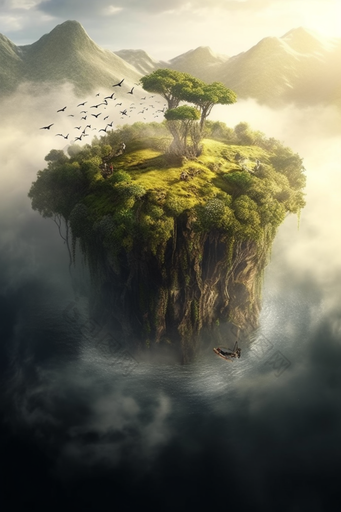 世界树图宏大的界树插画群山插画行高清图片下载-包图网