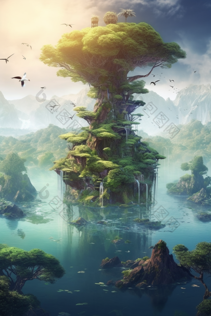 世界树图宏大的界树插画高清图片下载-包图网