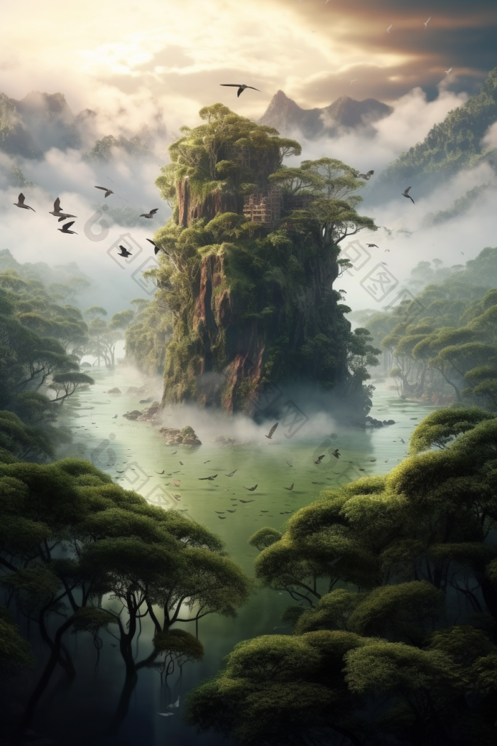 世界树图宏大的界树插画高清图片下载-包图网