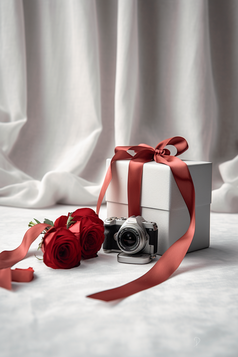 高级精致的包装礼物盒玫瑰摄影图2