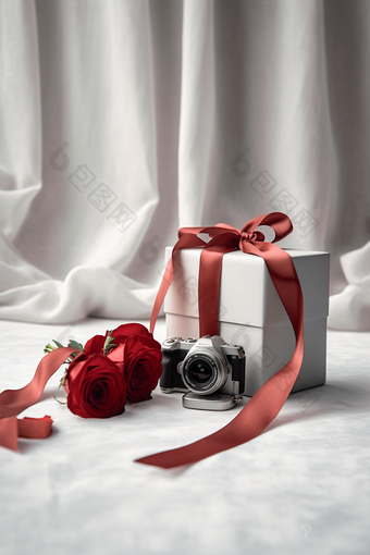 高级精致的包装礼物盒玫瑰摄影图2