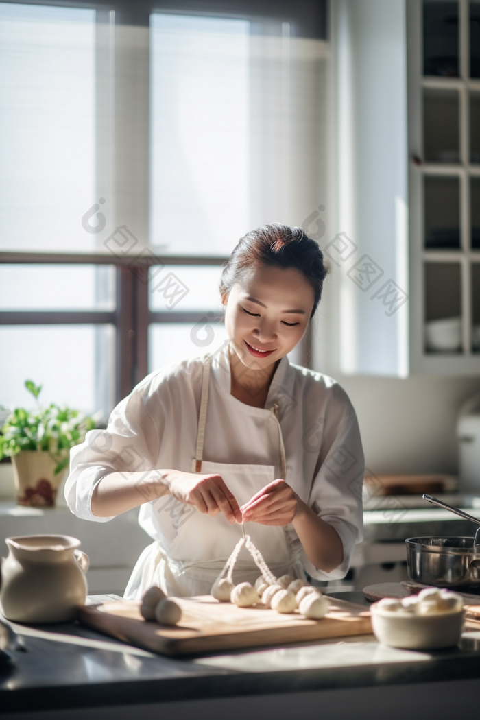 女人厨房制作蛋糕烹饪做蛋糕厨师