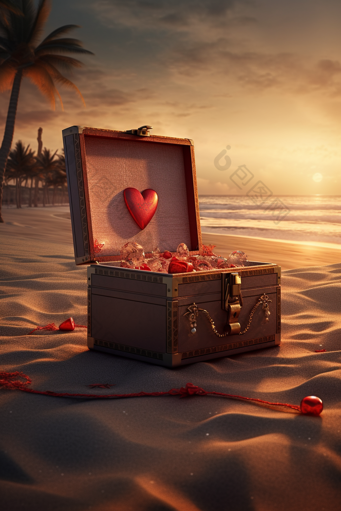 沙滩礼物包装盒浪漫海滩盒