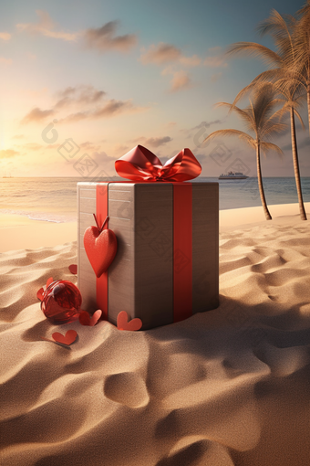 沙滩礼物<strong>包装盒</strong>浪漫海滩礼品