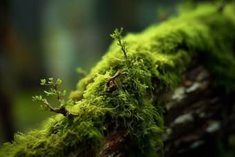 台阶上的青苔植物<strong>微生物</strong>绿色