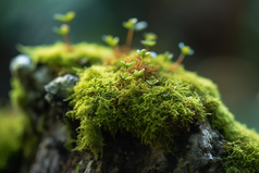 台阶上的青苔植物摄影图10