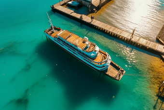 海景码头的观光游轮观光游艇船