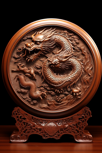 国潮国风胡桃<strong>木雕</strong>刻中国龙手<strong>工艺品工艺品</strong>