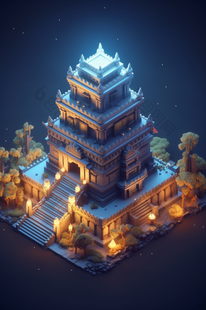 神庙宫殿建筑png下载-包图网