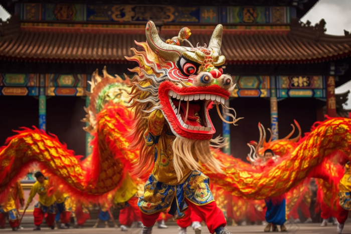 国潮国风舞龙舞狮中非遗图片-包图网