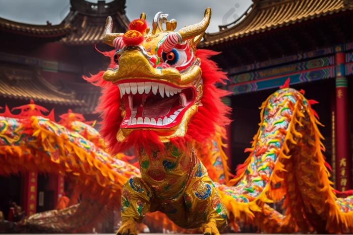 国潮国风舞龙舞狮非遗文化图片-包图网