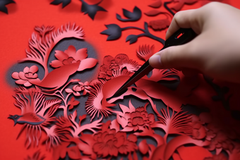 国潮剪纸艺术手工文化