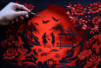 国潮剪纸艺术文化传统