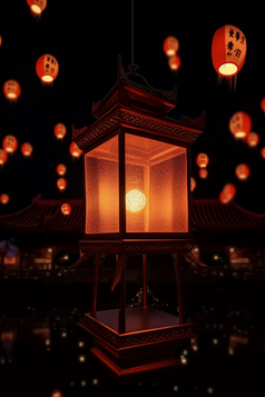 中国风孔明灯摄影图15