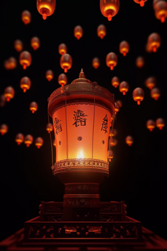 中国风孔明灯摄影图14
