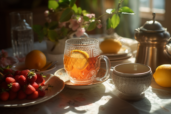 午后阳光花蜜果茶氛围摄影红茶冷饮