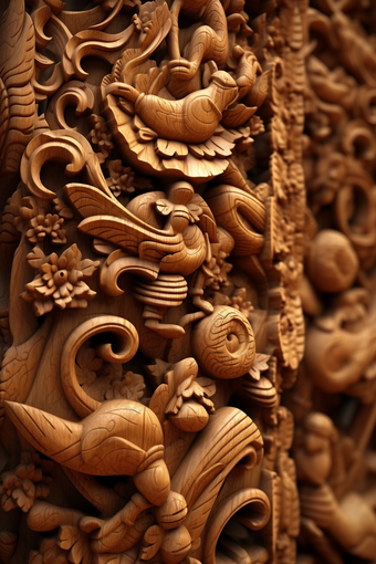 房梁木雕手工雕刻艺品文化